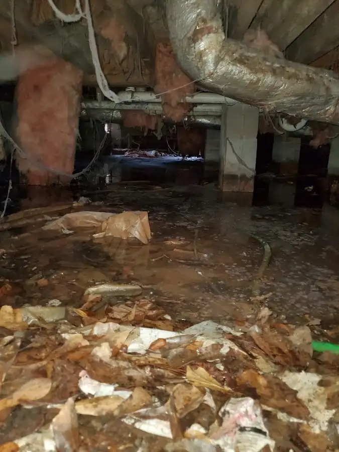 Crawl space flood assessment for Commercial Water Damage Restoration in Rome